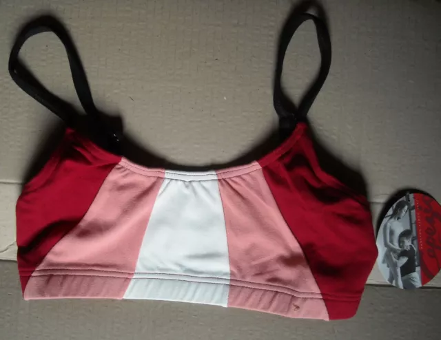 Camisole colorblock Capezio Red Sportsbra Adult sz cotton spandex