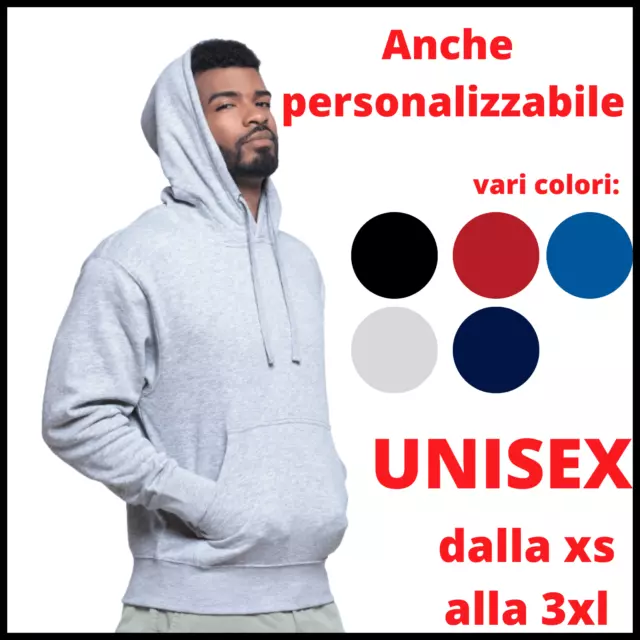 Felpa Uomo Donna con Cappuccio Personalizzata Logo Tuta Invernale da lavoro l xl