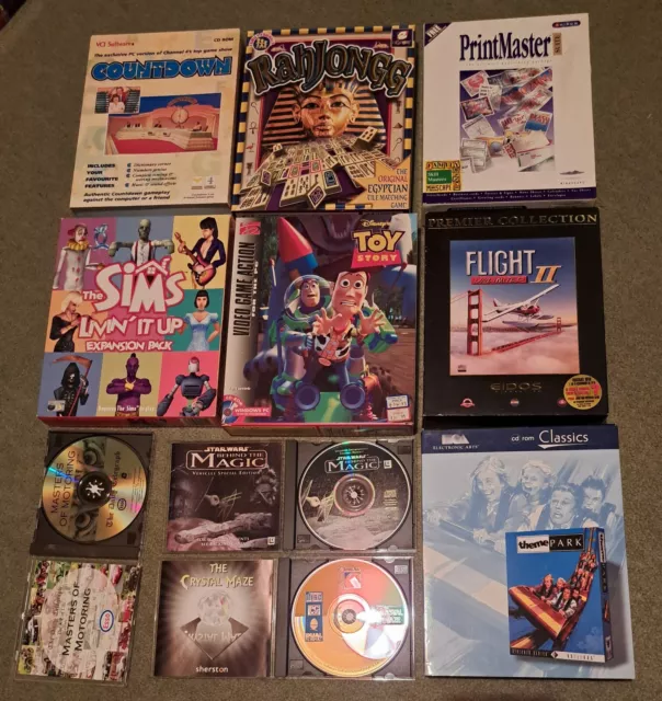 Vintage PC Software Bundle: 6 Big Box Games & 4 Other Titles - VGC