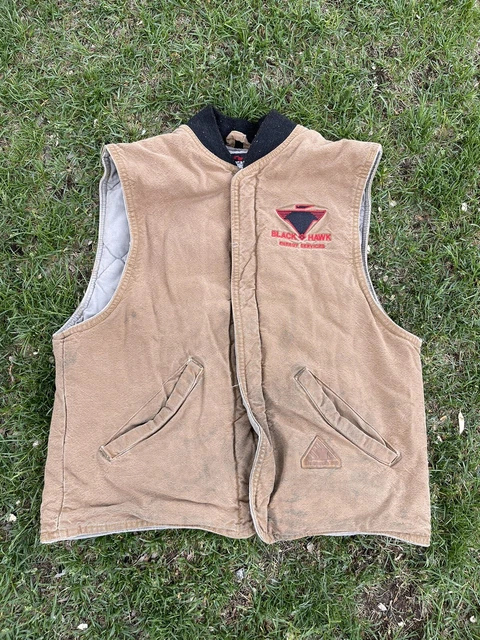 Bulwark Flame Resistant FR Canvas Work Vest Distressed Mens Medium