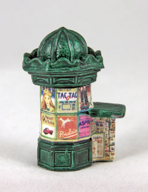J Carlton by Gault French Miniature News Stand Column Advertising Figurine 2" H
