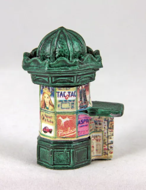 J Carlton by Gault French Miniature News Stand Column Advertising Figurine 2" H