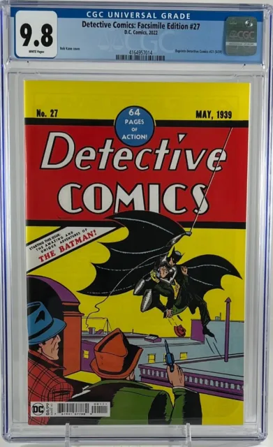 Detective Comics #27 Facsimile Edition Batman D.C. White Pages CGC 9.8