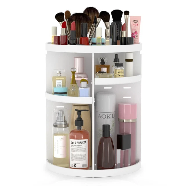 Organisateur de maquillage Boîte de rangement cosmétique rotative 360 degrés