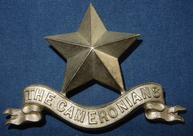 Fine Glengarry Cap Badge The Cameronians Pipers Regiment British Military - Wm