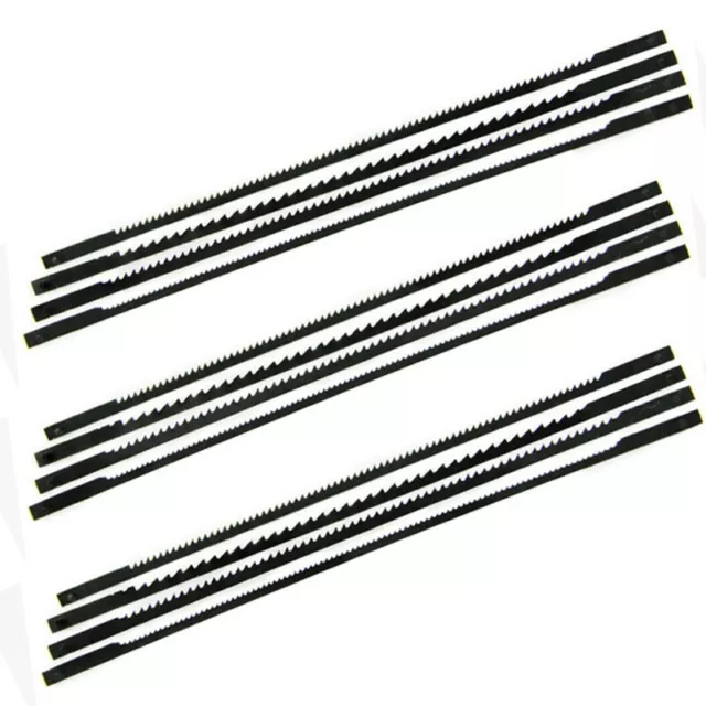 12 Pieces Scroll Saw Blade 115mm TPI 10 Cutting Tools Wood Plastic Pin End Black