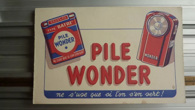 BUVARD PUBLICITAIRE : piles WONDER