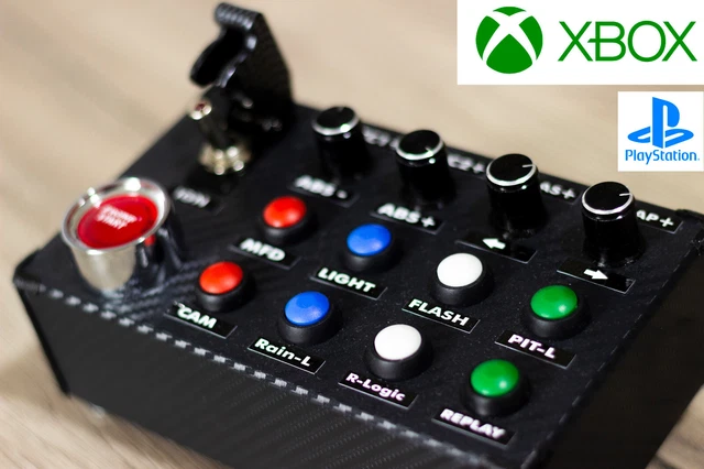 Button Box Sim Racing XBOX Play Station PS Console Start Leva Luminoso Buttonbox
