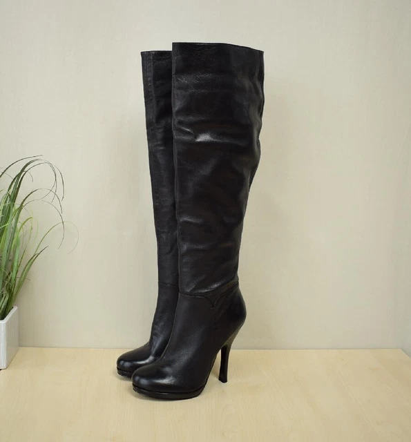 Black Knee High Boots Buffalo London Overknee BUFFALO OVERKNEE