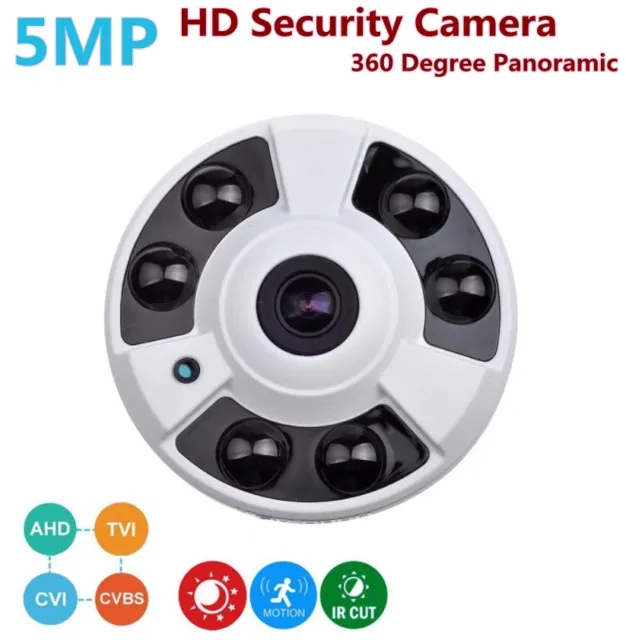 HD 5MP 360 Degree Wide Angle View Analog Security Dome Camera TVI AHD CVI CVBS