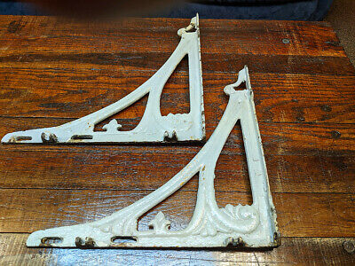 Vintage Antique Cast Iron Industrial Strength Ornate Shelf Brackets