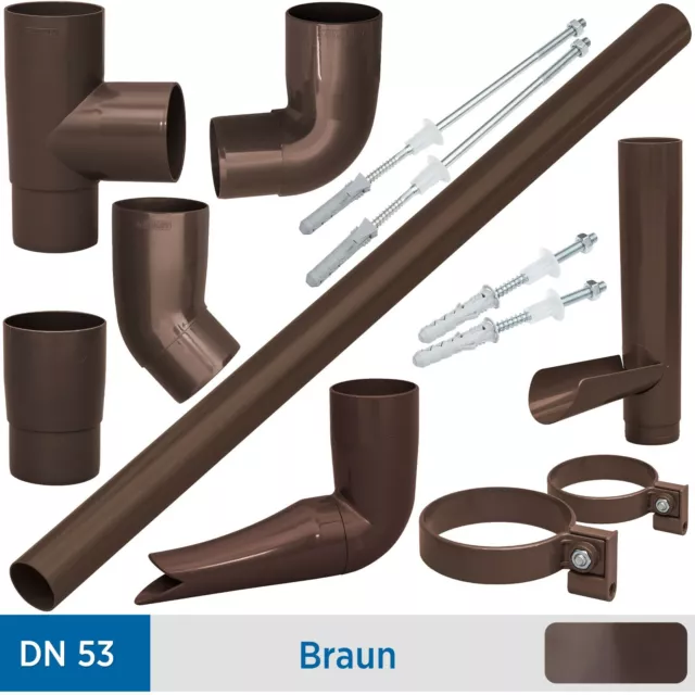 Marley Continental Dachrinnen - Fallrohrsystem DN53 Farbe Braun RAL-8017