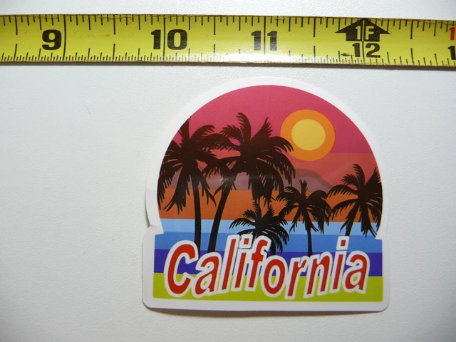 California Beach Palm Trees Sun Decal Sticker Pride State
