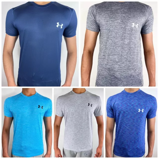 T-shirt da uomo Under Armour manica corta UA palestra fitness HeatGear Crew Running nuova