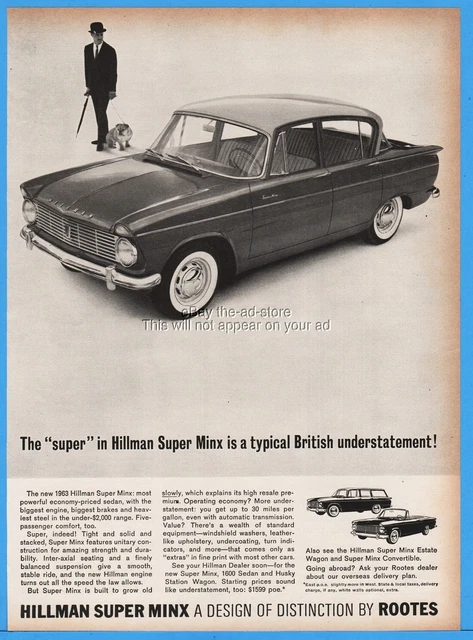 1962 Hillman Super Minx Sedan Rootes Motors Typical British Understatement Ad