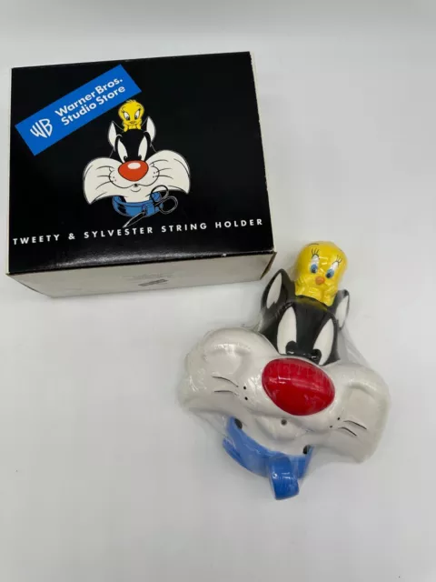 Warner Bros Sylvester & Tweety String Holder, Scissors & String NIB 1998