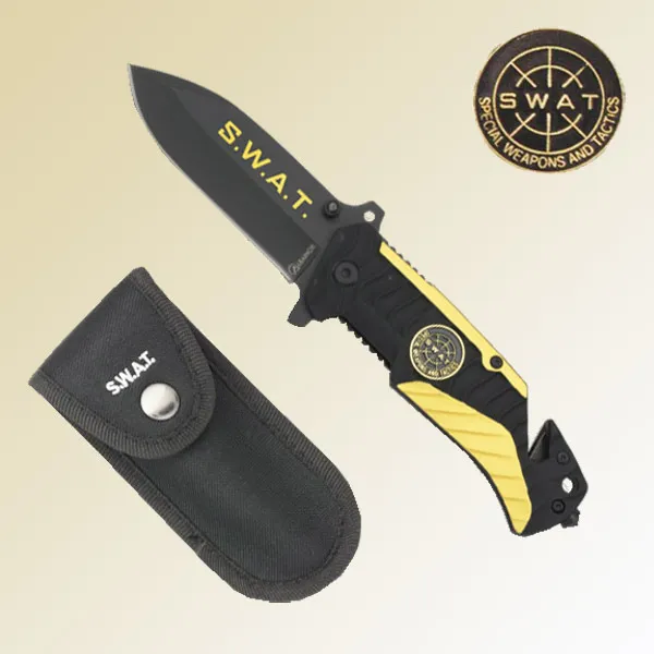 Navaja Tactica Acero Inox Hoja 8,3 Cm Swat Con Clip Sknife Messer Couteau