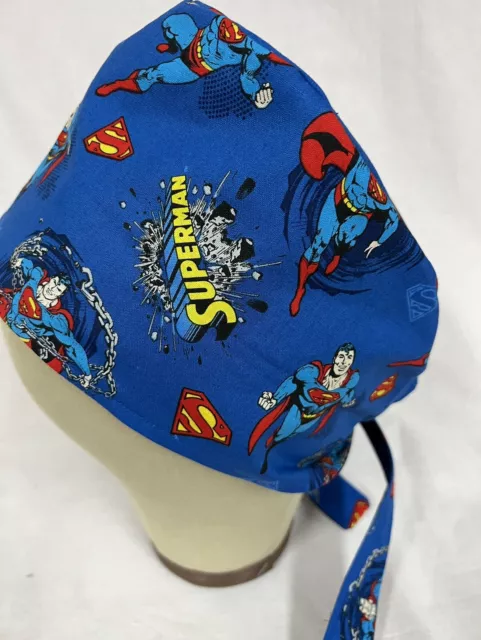 Men/Women Surgical Scrub Cap Lined DC Comics Superman Superhero