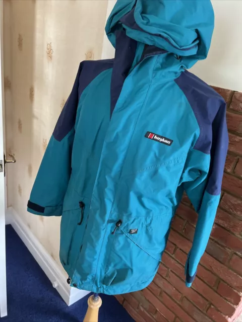 Berghaus Sonora Gore-Tex  Waterproof  Jacket 10 Fit 11 14 Green Blue Vintage VGC