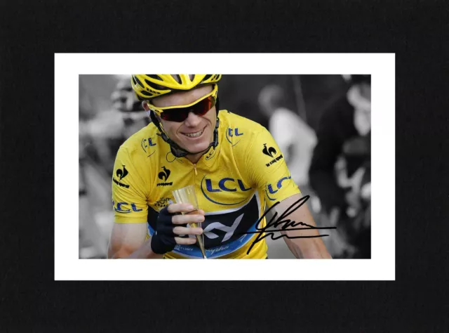 8X6 Mount CHRIS FROOME Signed Autograph PHOTO Print Cycling TOUR DE FRANCE