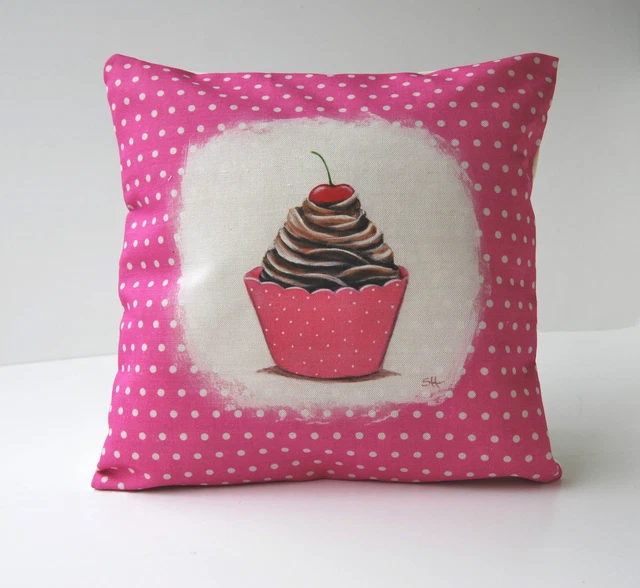 Grand Coussin Shabby Chic Patchwork Rose Pastel, Coton, Motif, Neuf
