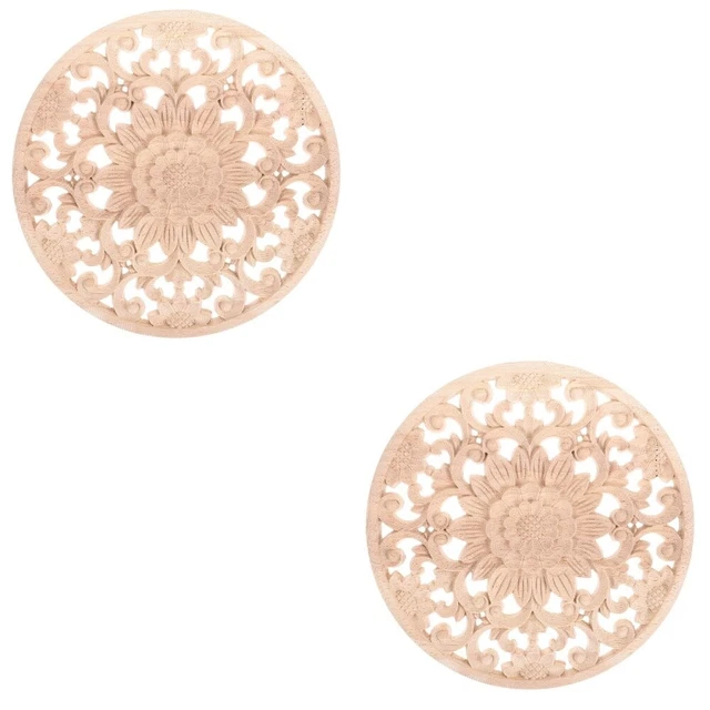 2pcs Möbel Holzapplikation Applikation Onlay Dekor