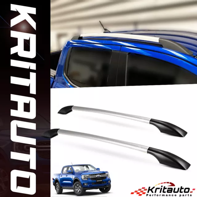 Black Chrome Aluminum Roof Rack Roll Bar For Ford Ranger Next Gen Xlt 2022-2023