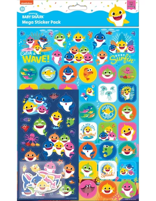 Baby Shark Mega Pack Aufkleber über 80 Aufkleber offiziell lizenziertes Produkt