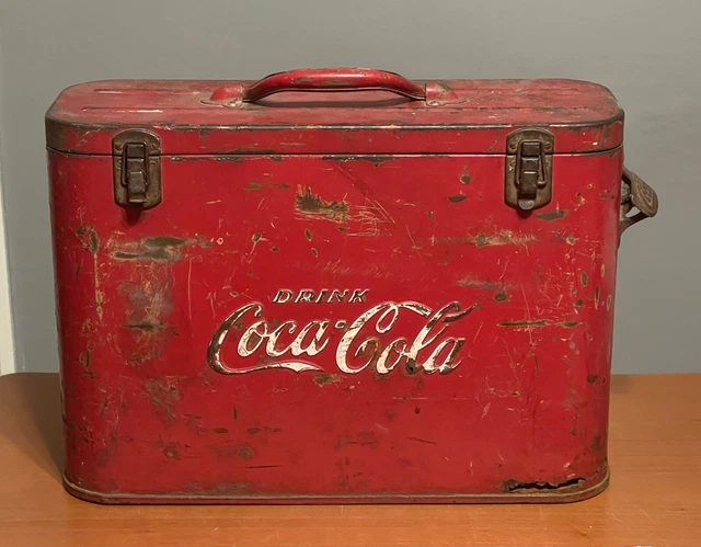 1940s Vtg 1950s Coca Cola Cavalier Airline Ice Chest Cooler AS IS Some Rust Coke