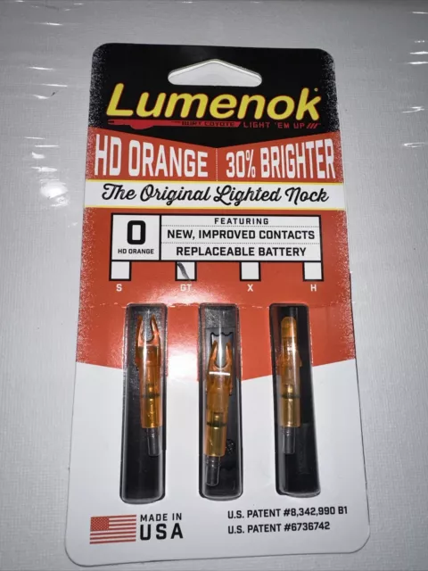 Burt Coyote Lumenok Lighted Nock Tip GT HD Orange 3 Pack GT3 Red #00043