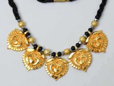 Indian Bridal Jewelry Ethnic Ad Black Beads Mala Necklace Kanthi Mangalsutra M5 