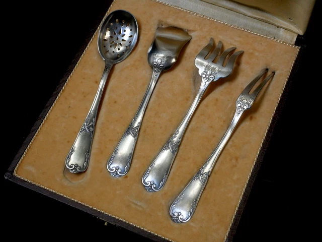 Service 37 couverts ancien en inox avec coffret - XXe