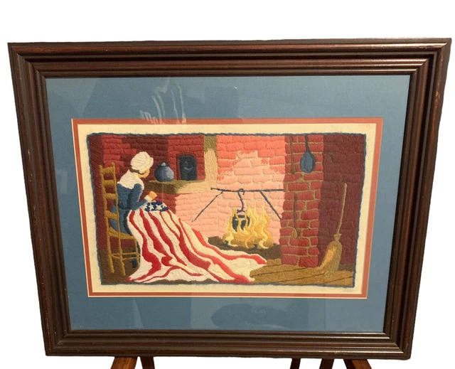 "Aguja Crewel Work Patriot Betsy Ross Spirit Of America de colección 20,5""x16,5"""