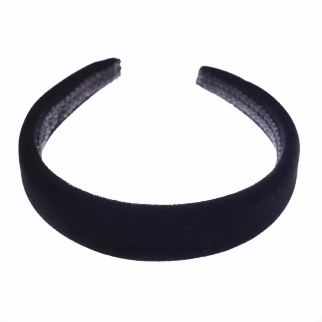 SLIGHTLY PADDED BLACK velvet alice band 2.5 cm headband hair accessory  £3.90 - PicClick UK