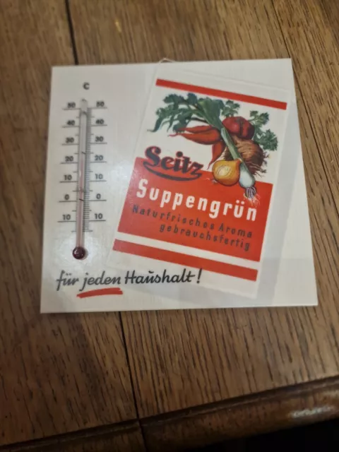 Altes Thermometer Werbung Ornamin Reklame Schild Seitz Suppengrün Bakelit