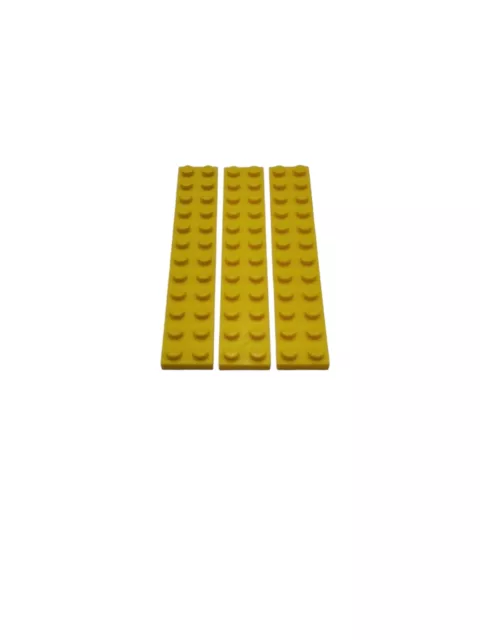 LEGO 3 X Piastra di Base Piastra per Costruzione Giallo Base Piastra 2x12 2445