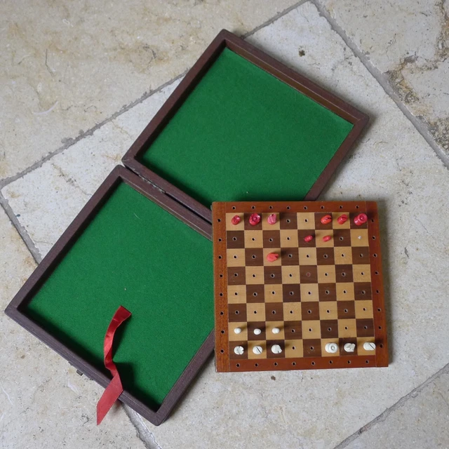 vintage JOHN JAQUES & SON Ltd Travel Chess Board + box