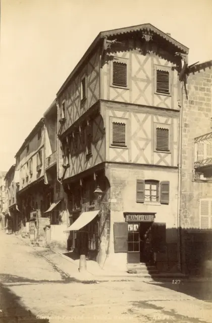 France, Clermont-Ferrand, Anciennes maisons, ca.1880, vintage albumen print Vint
