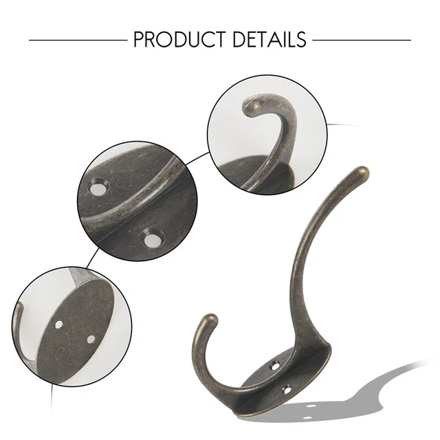 1X(Retro dress coat racks metal coat hooks Hat wall U4C9)f 5