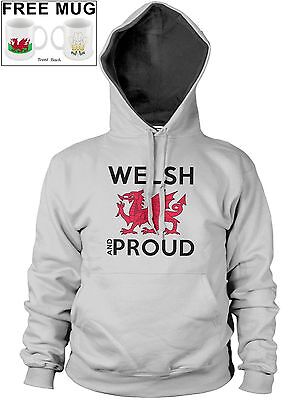 Welsh and Proud Womens Mens Wales Cymru Hoody Dragon Rugby Hoodie *FREE MUG* 3