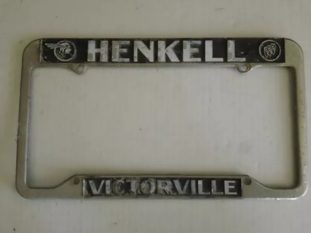Victorville CA Henkell Pontiac Buick Metal Dealership License Plate Frame Holder