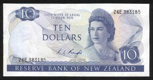 New Zealand - $10 - Knight - 24E 383185 - VF