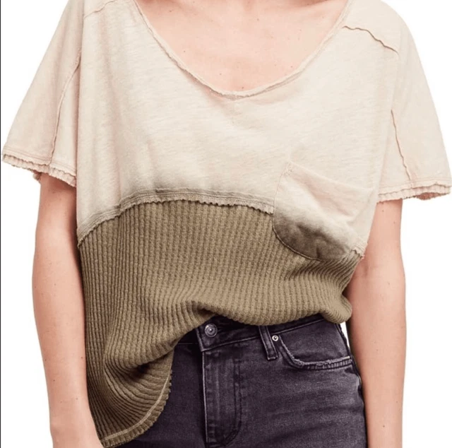 Free People we the free Sun Dial Dip Dye Thermal Tee