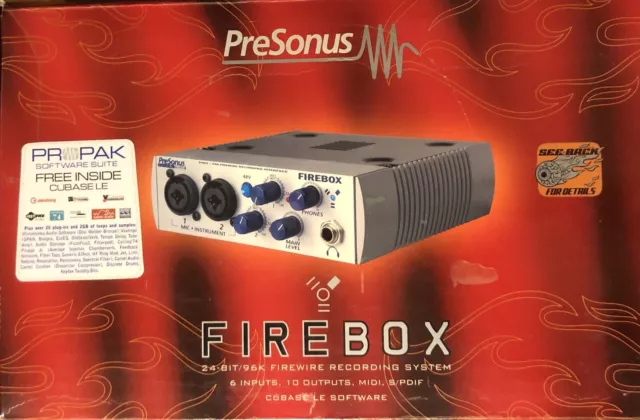 PreSonus FireBox Digital Audio 24Bit/96K Firewire Recording System w/ BOX WORKS