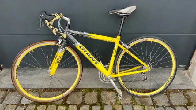 Giant Rennrad; gelb, schwarz; gebraucht; Herrengrösse S; Aluminium