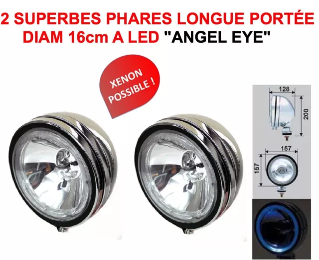 Type Lightforce Hella Cibie Oscar! 2 Superbes Phares 16Cm Angel Eye A Led