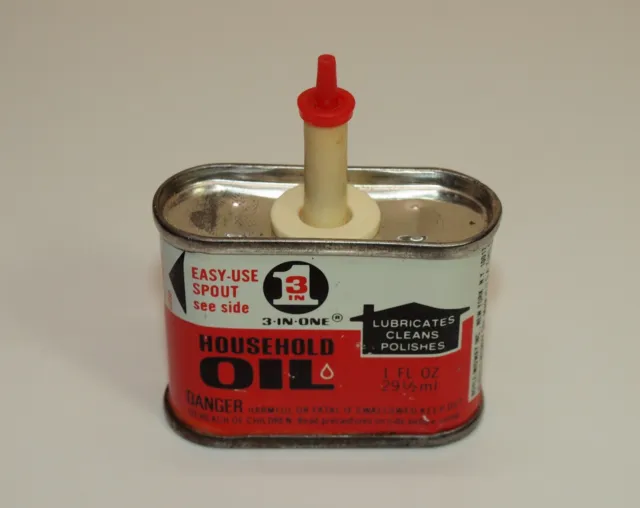Vintage Handy Oiler, 3-IN-ONE 3‐IN‐1 Oil - Household Oil ~ 3oz Tin Oil  Can