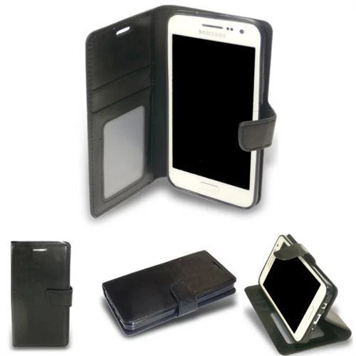 HPO HANDY SEITEN TASCHE f ZTE BLADE V8 Mini SCHUTZ CASE KLAPP HÜLLE ETUI SCHWARZ
