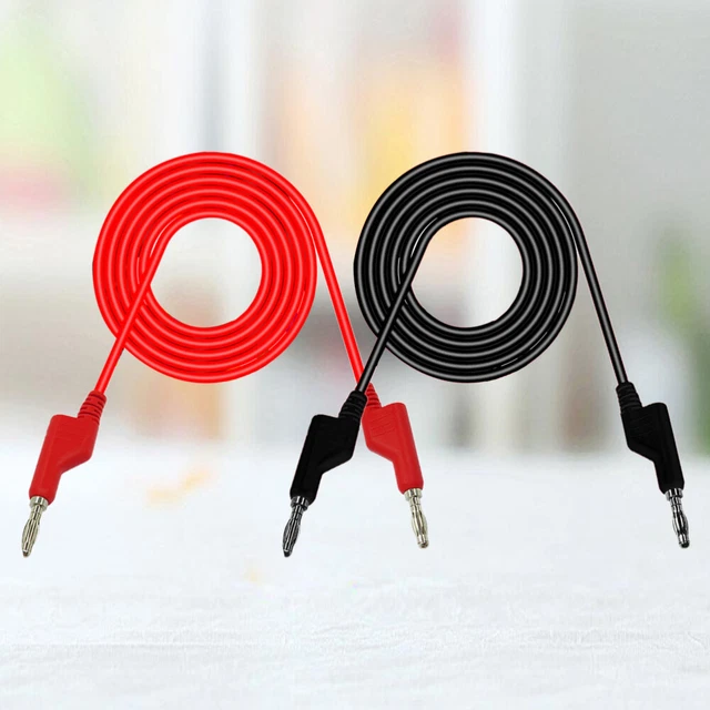 3 Paires De Fiches Banane 4mm Avec Crochets De Test – Câble 1m, Plaqué Or | Pour Multimètre, Tests Électriques