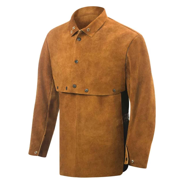 Steiner 9213 Premium Cowhide Welding Cape Sleeves With 19" Bib Brown LRG